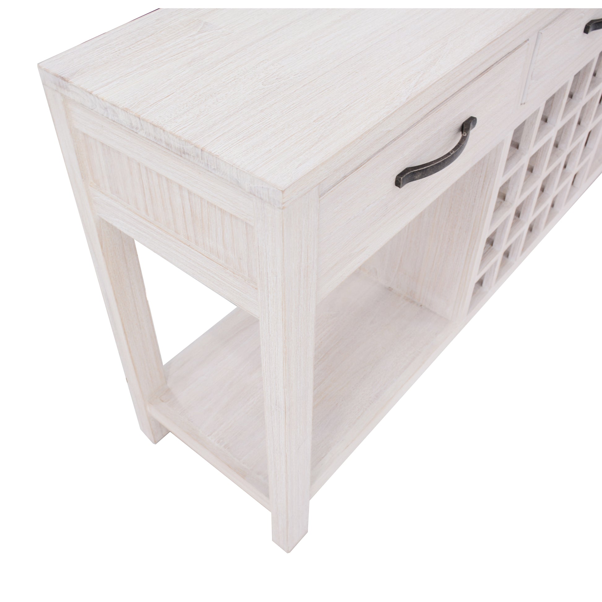 Foxglove Sideboard Buffet Wine Cabinet Bar Bottle Wooden Storage Rack - White - Cosy Abode