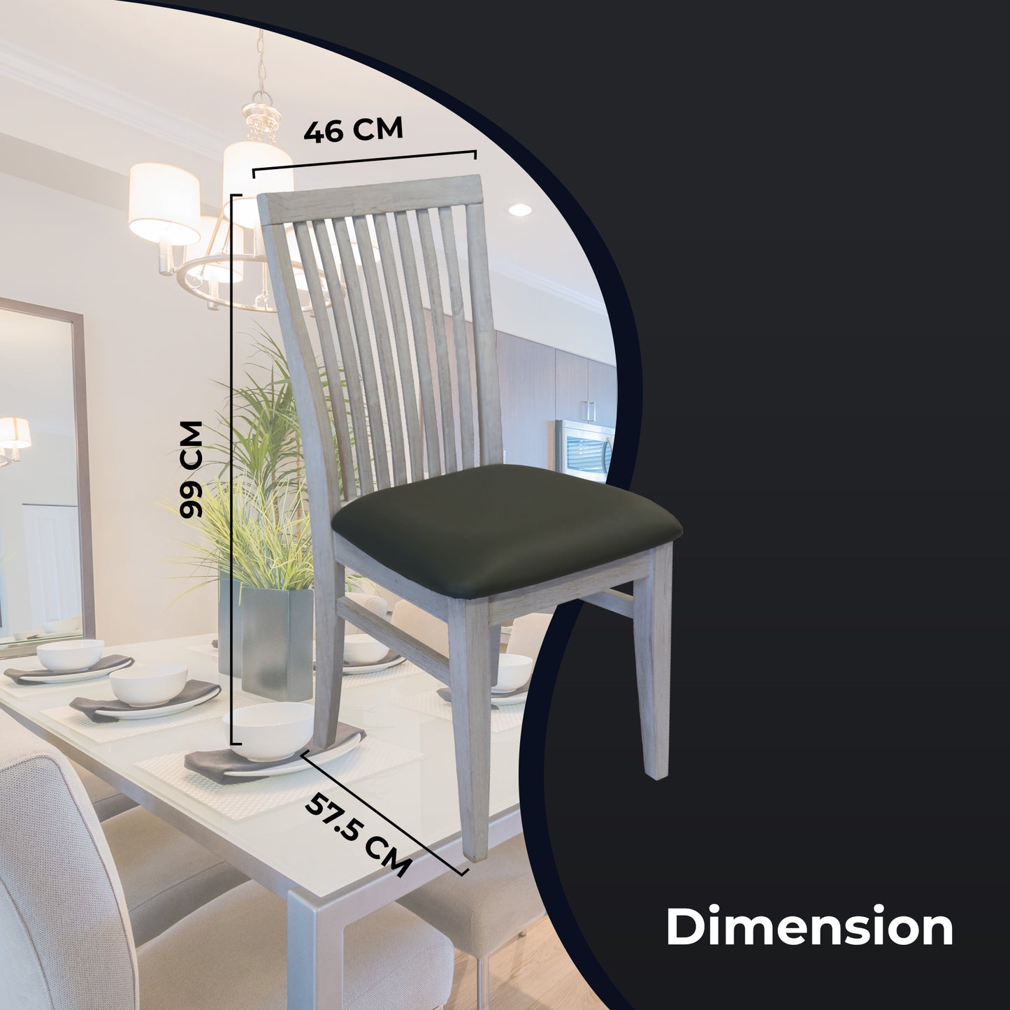Foxglove 7pc Dining Set 190cm Table 6 PU Seat Chair Solid Mt Ash Wood - White - Cosy Abode