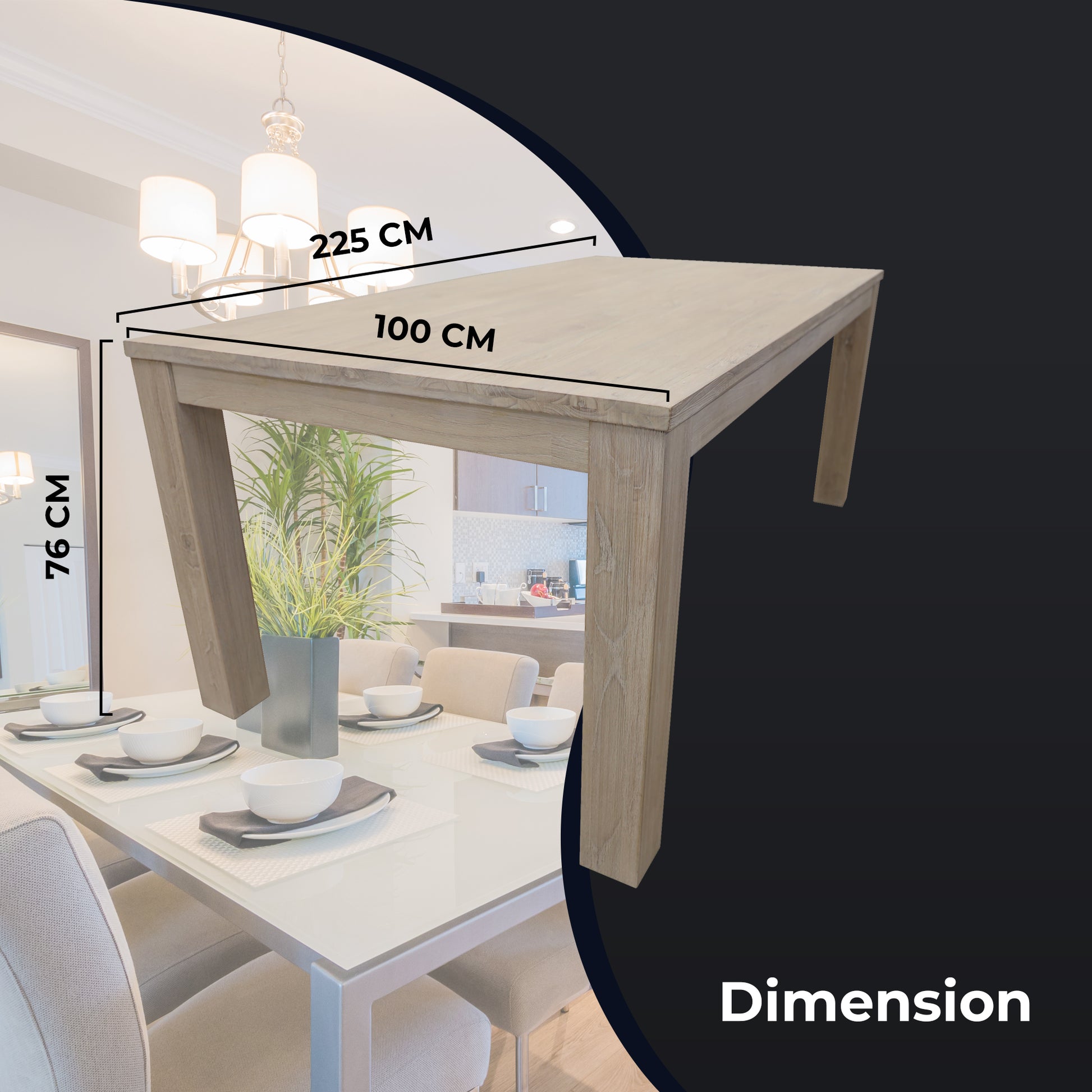 Foxglove 9pc Dining Set 225cm Table 8 PU Seat Chair Solid Mt Ash Wood - White - Cosy Abode
