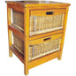Hyssop 2 Chest of Drawers Cane Bedroom Kitchen Bathroom Storage Tallboy Shelf - Cosy Abode