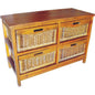 Hyssop Tallboy Wide 4 Chest of Drawers Cane Bedroom Kitchen Bathroom Storage - Cosy Abode