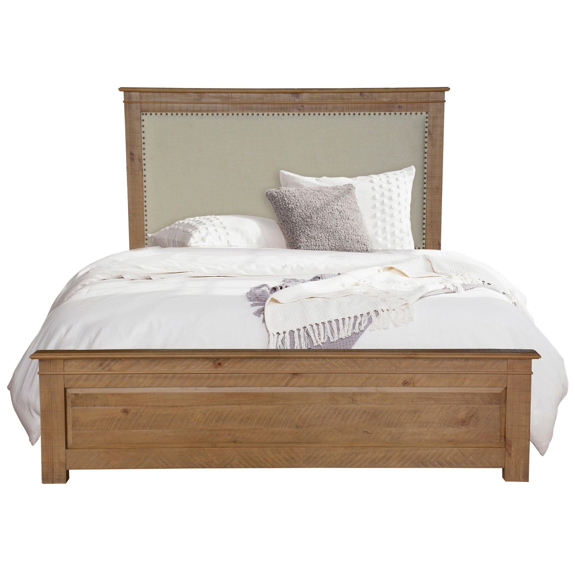 Jade 5pc Queen Bed Suite Bedside Dresser Bedroom Furniture Package - Natural - Cosy Abode