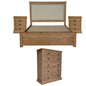 Jade 4pc Queen Bed Bedside Tallboy Bedroom Suite Furniture Package - Natural - Cosy Abode