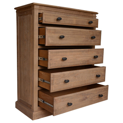 Jade 4pc Queen Bed Bedside Tallboy Bedroom Suite Furniture Package - Natural - Cosy Abode