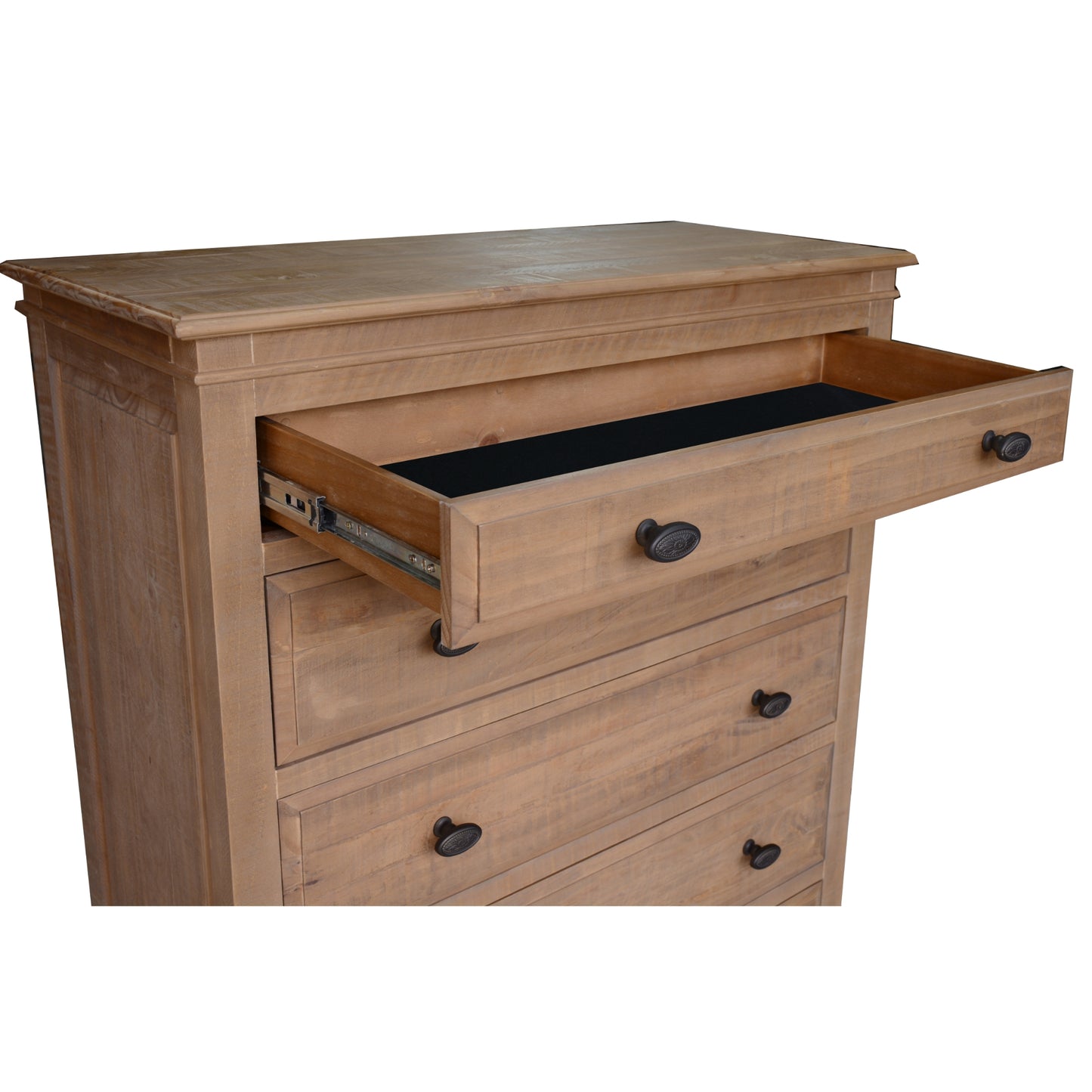 Jade 4pc Queen Bed Bedside Tallboy Bedroom Suite Furniture Package - Natural - Cosy Abode