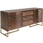 Tuberose Buffet Table 180cm 2 Door 3 Drawer Solid Acacia Timber Wood - Brown - Cosy Abode