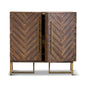 Tuberose Buffet Table Wine Rack 100cm 2 Door Solid Acacia Timber Wood - Brown - Cosy Abode