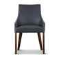 Tuberose Dining Chair PU Leather Solid Acacia Timber Wood Furniture - Dark Grey - Cosy Abode