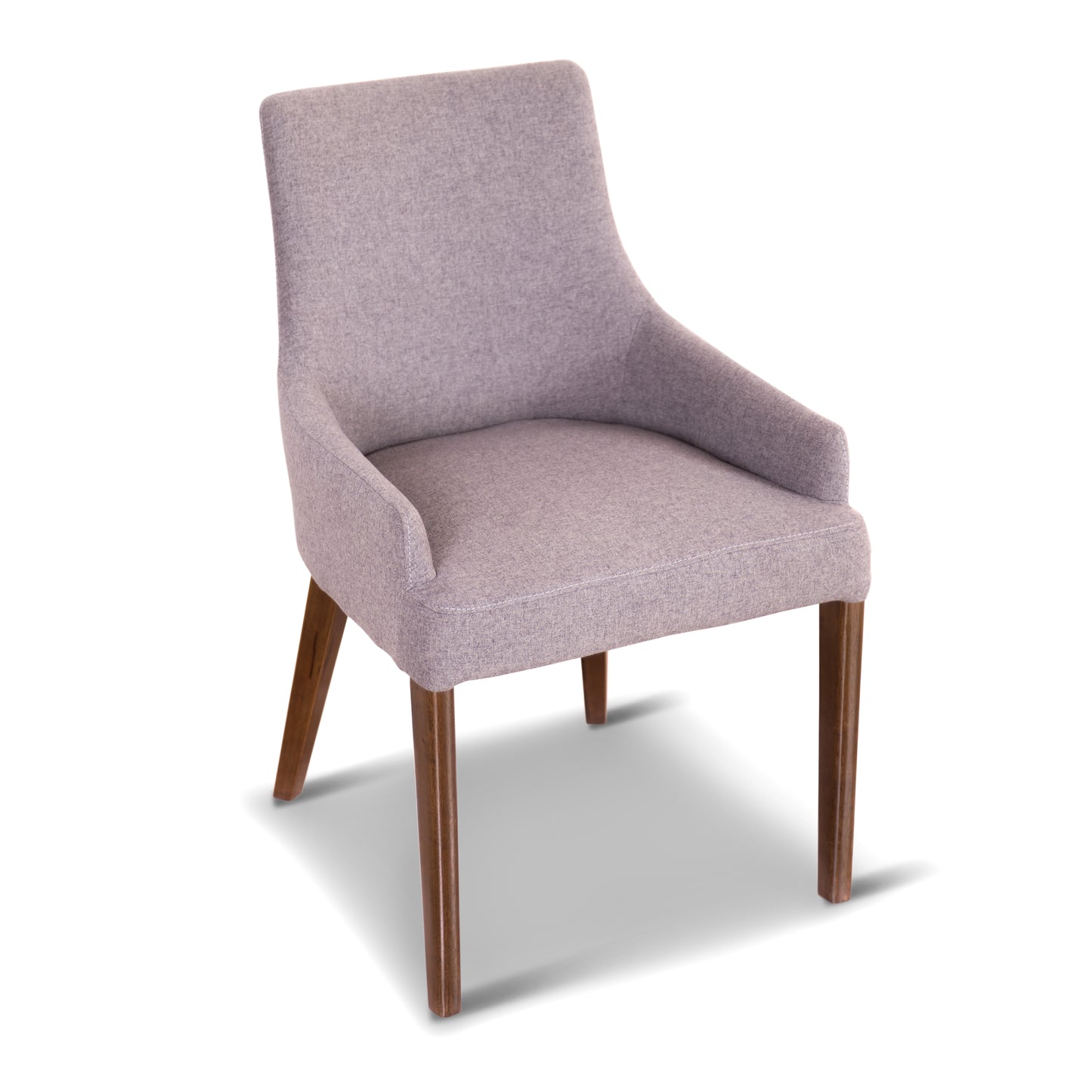 Tuberose Dining Chair Set of 2 Fabric Seat Solid Acacia Wood Furniture - Grey - Cosy Abode