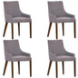 Tuberose Dining Chair Set of 4 Fabric Seat Solid Acacia Wood Furniture - Grey - Cosy Abode