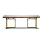 Tuberose Coffee Table 120cm Solid Acacia Wood Home Herringbone Parquet - Brown - Cosy Abode