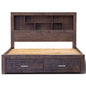 Catmint Bed Frame Queen Size Wood Mattress Base With Storage Drawers Grey Stone - Cosy Abode