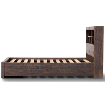 Catmint Bed Frame Queen Size Wood Mattress Base With Storage Drawers Grey Stone - Cosy Abode