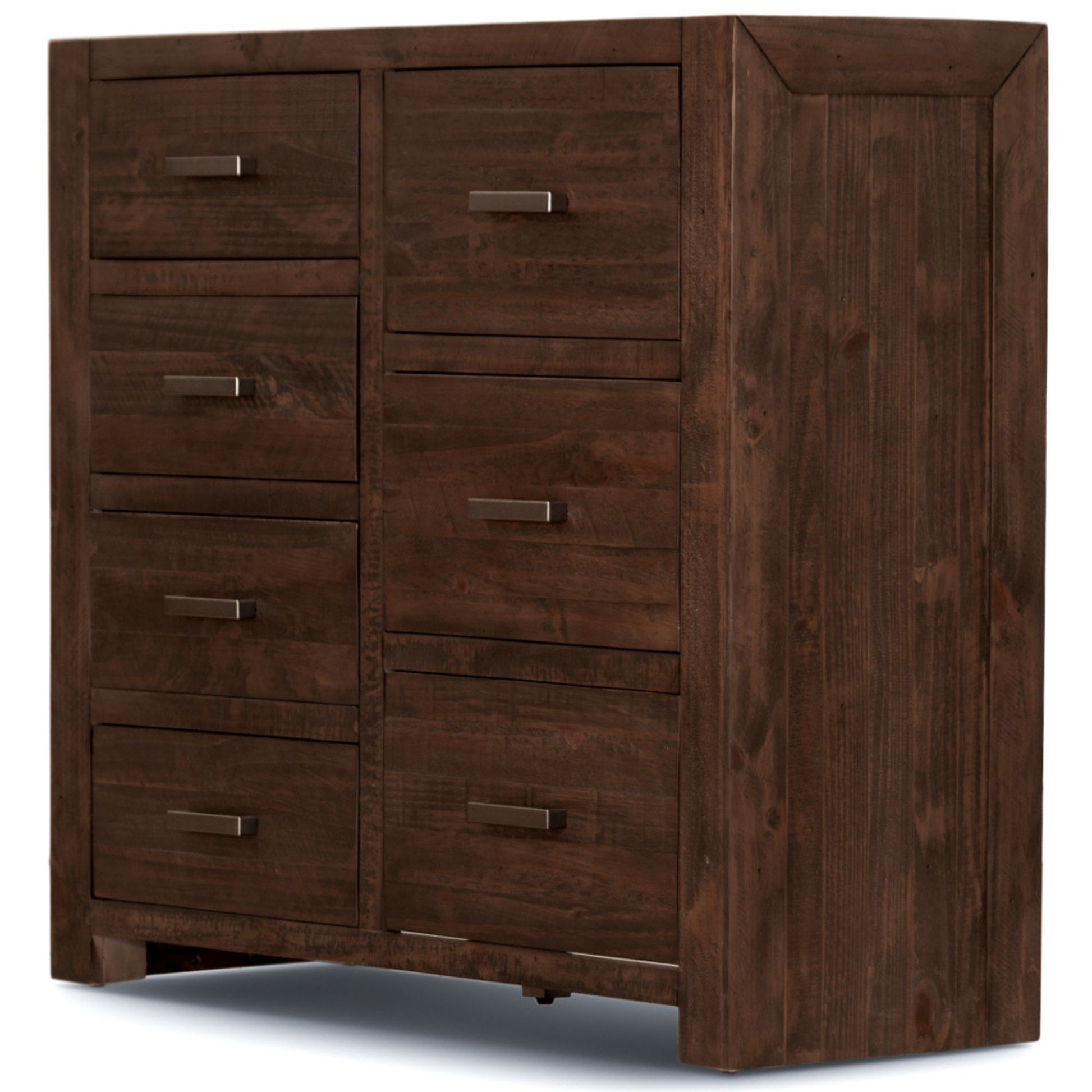 Catmint Tallboy 7 Chest of Drawers Pine Wood Bed Storage Cabinet - Grey Stone - Cosy Abode