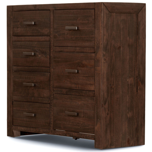 Catmint Tallboy 7 Chest of Drawers Pine Wood Bed Storage Cabinet - Grey Stone - Cosy Abode