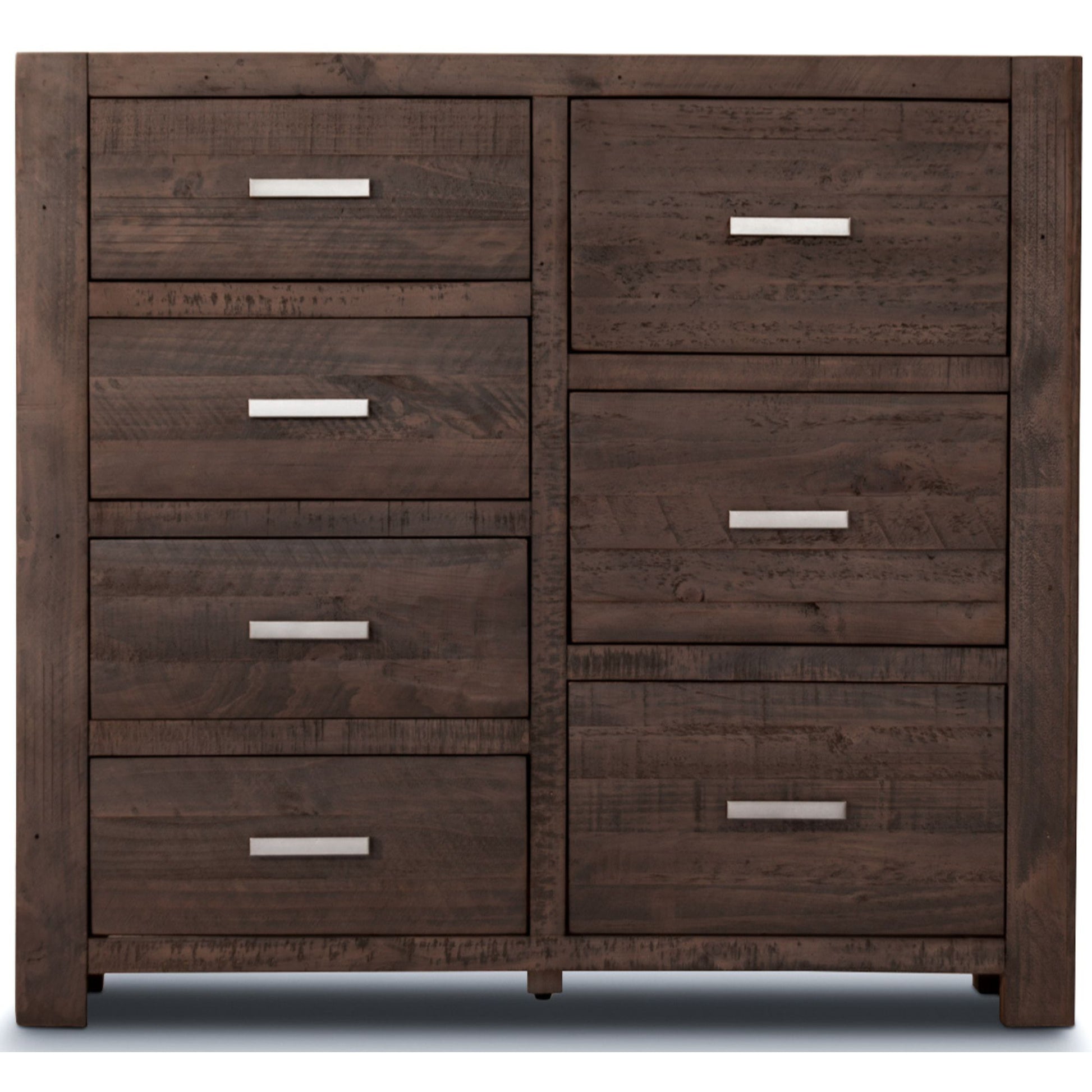 Catmint Tallboy 7 Chest of Drawers Pine Wood Bed Storage Cabinet - Grey Stone - Cosy Abode