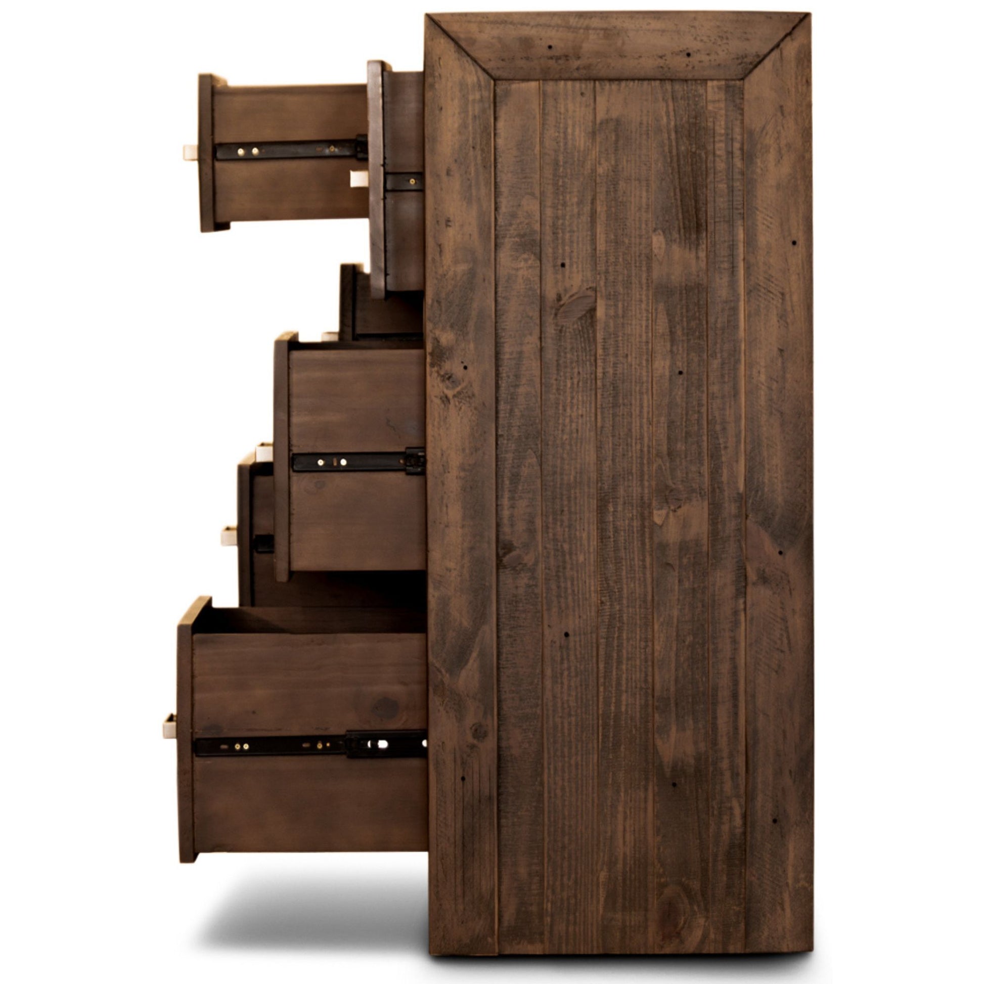 Catmint Tallboy 7 Chest of Drawers Pine Wood Bed Storage Cabinet - Grey Stone - Cosy Abode