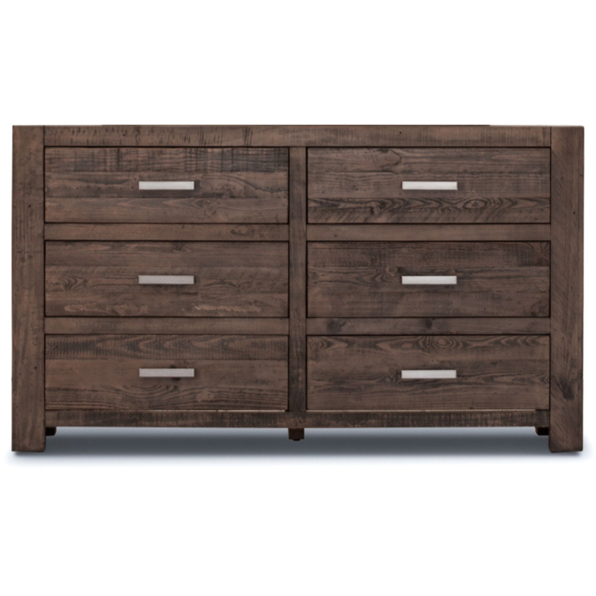 Catmint Dresser 6 Chest of Drawers Solid Pine Wood Storage Cabinet - Grey Stone - Cosy Abode