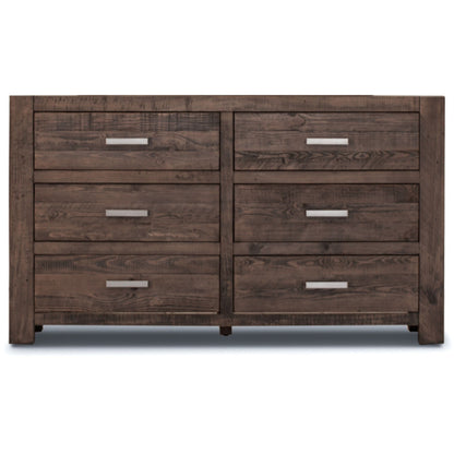 Catmint Dresser 6 Chest of Drawers Solid Pine Wood Storage Cabinet - Grey Stone - Cosy Abode