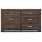 Catmint Dresser 6 Chest of Drawers Solid Pine Wood Storage Cabinet - Grey Stone - Cosy Abode