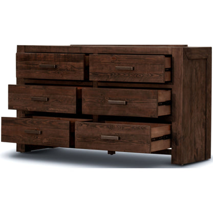 Catmint Dresser 6 Chest of Drawers Solid Pine Wood Storage Cabinet - Grey Stone - Cosy Abode