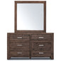 Catmint Dresser Mirror 6 Chest of Drawers Tallboy Storage Cabinet - Grey Stone - Cosy Abode