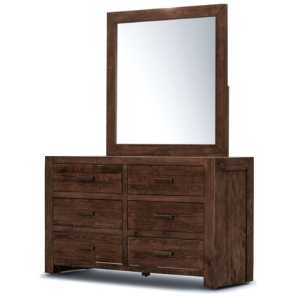 Catmint Dresser Mirror 6 Chest of Drawers Tallboy Storage Cabinet - Grey Stone - Cosy Abode