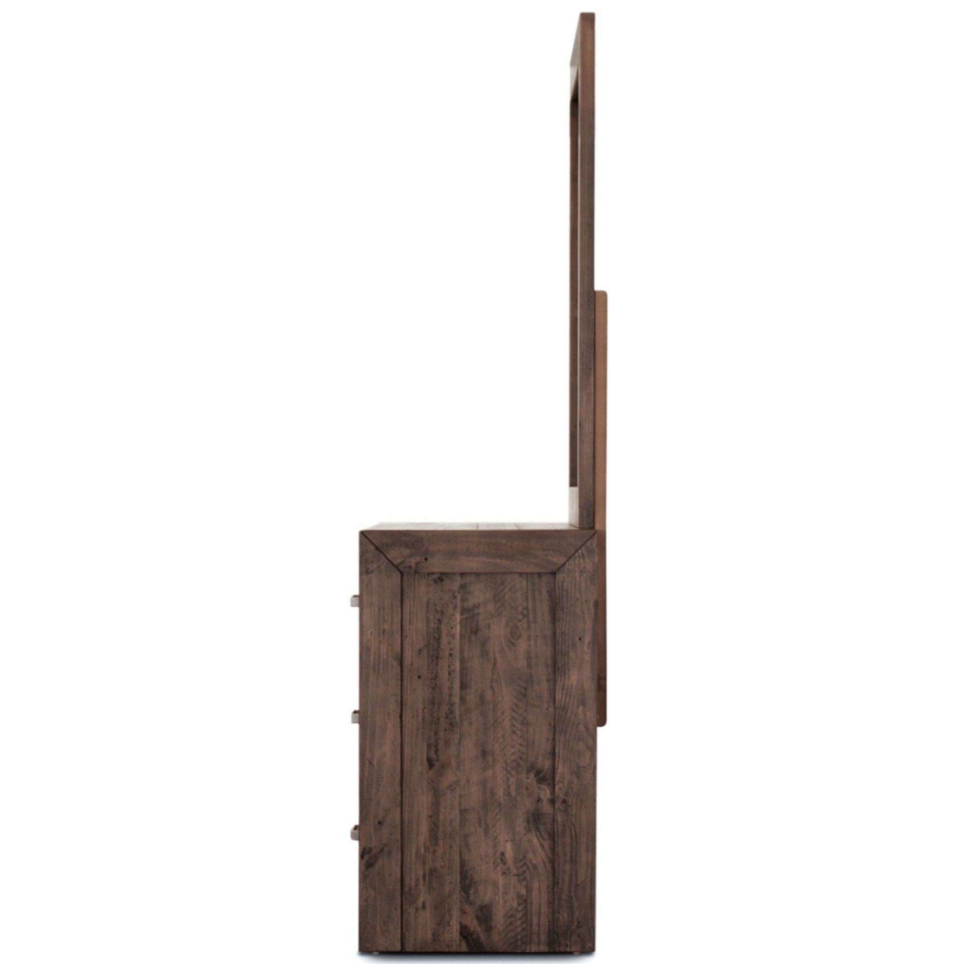 Catmint Dresser Mirror 6 Chest of Drawers Tallboy Storage Cabinet - Grey Stone - Cosy Abode