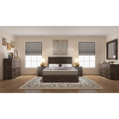Catmint 4pc Queen Bed Suite Bedside Tallboy Bedroom Furniture Package Grey Stone - Cosy Abode