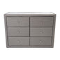 Molly Dresser 6 Chest of Drawers Bedroom Storage Cabinet - Light Grey - Cosy Abode