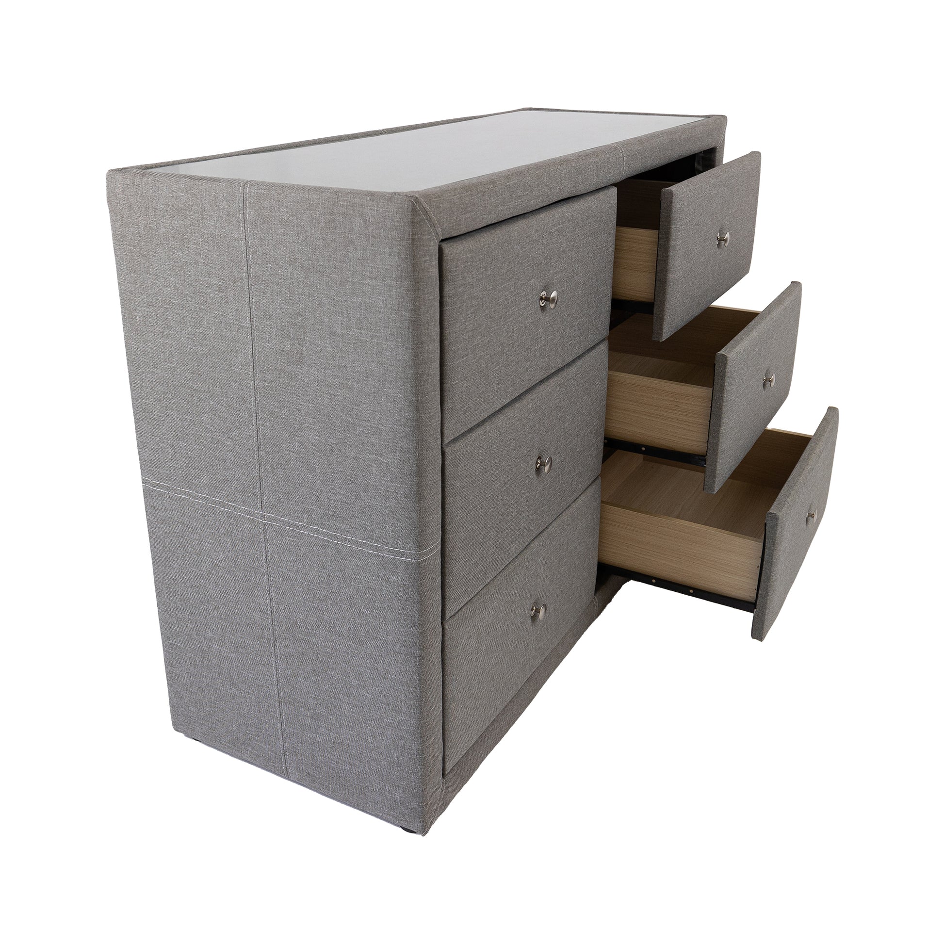 Molly Dresser 6 Chest of Drawers Bedroom Storage Cabinet - Light Grey - Cosy Abode