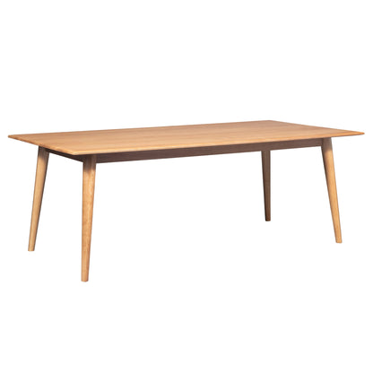 Emilio 7pc 180cm Dining Table Set Fabric Chair Solid Ash Wood Oak - Cosy Abode