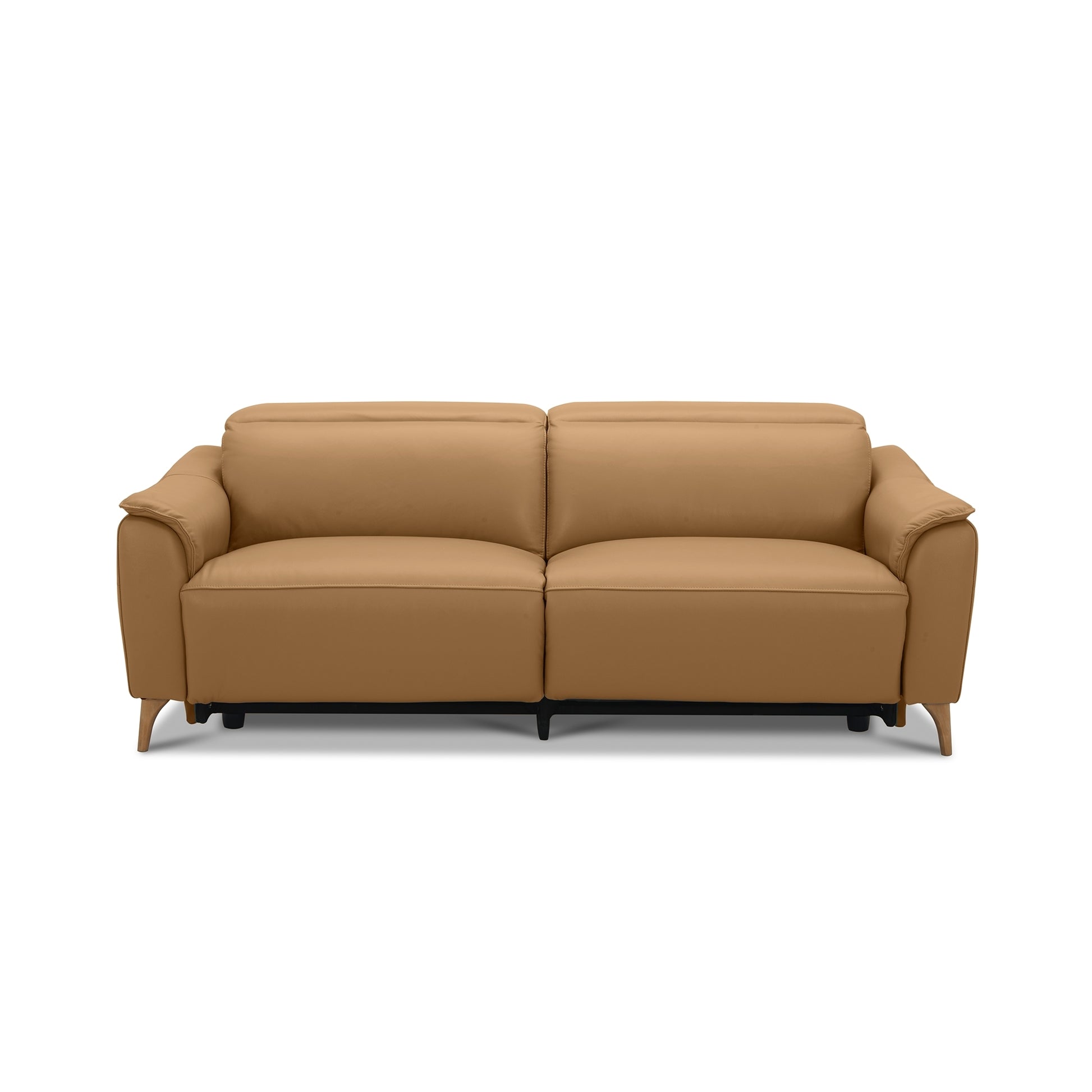 Inala 2.5 Seater Genuine Leather Sofa Lounge Electric Powered Recliner Latte - Cosy Abode
