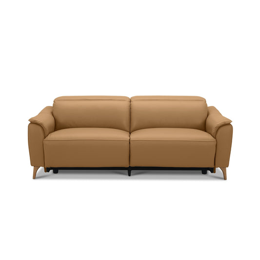 Inala 2.5 Seater Genuine Leather Sofa Lounge Electric Powered Recliner Latte - Cosy Abode