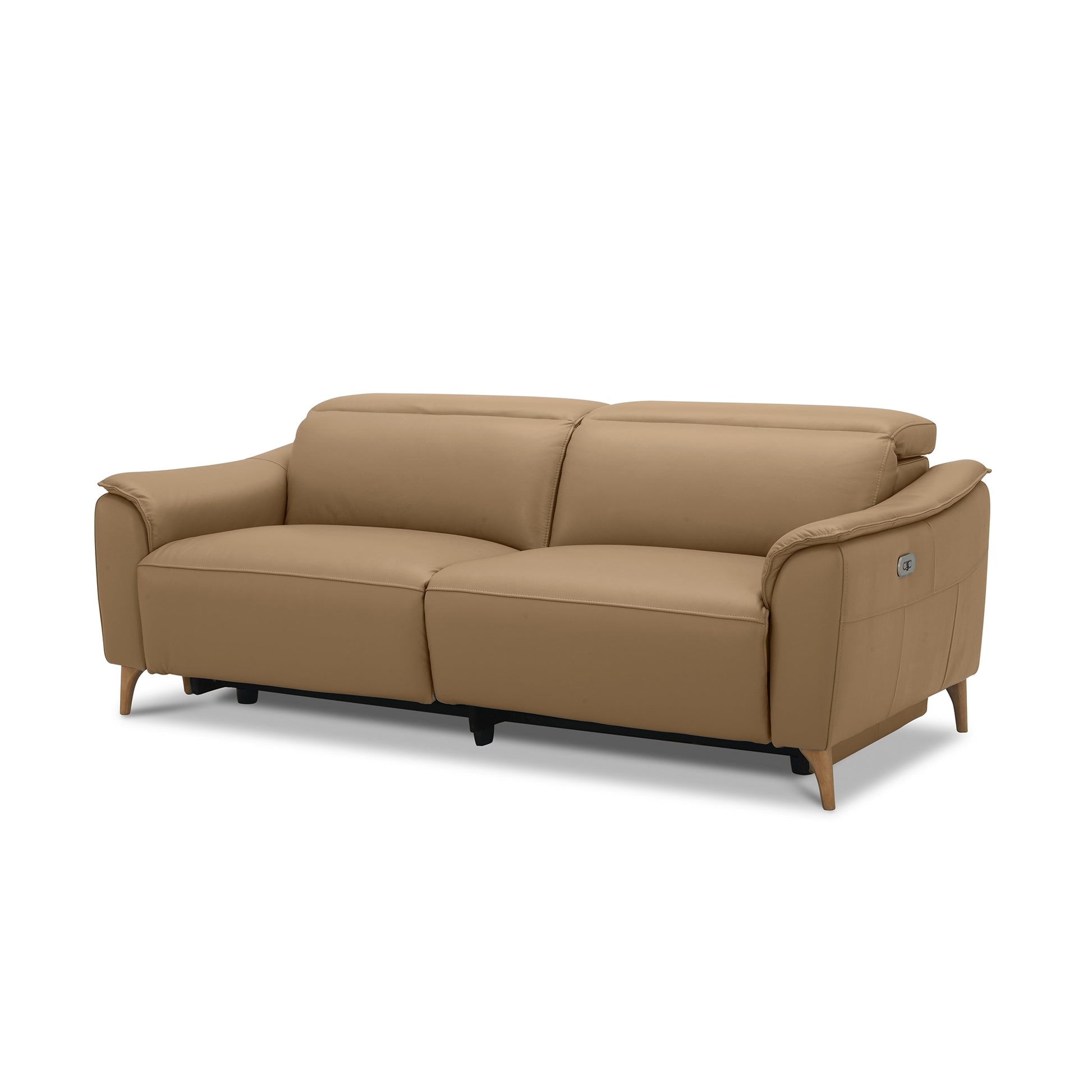 Inala 2.5 Seater Genuine Leather Sofa Lounge Electric Powered Recliner Latte - Cosy Abode