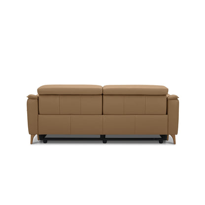 Inala 2.5 Seater Genuine Leather Sofa Lounge Electric Powered Recliner Latte - Cosy Abode