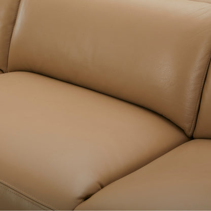 Inala 2 Seater Genuine Leather Sofa Lounge Electric Powered Recliner RHF Chaise Latte - Cosy Abode