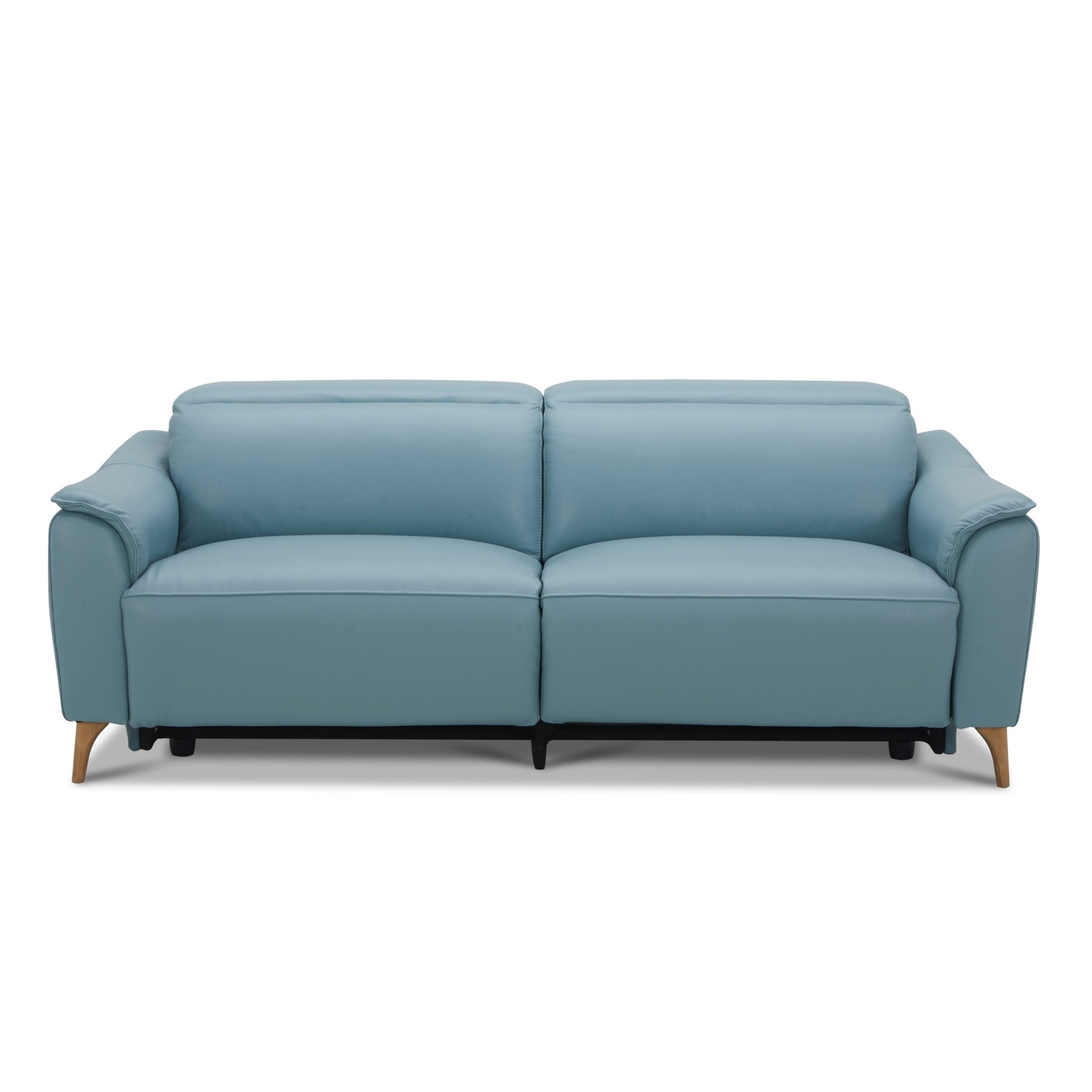 Inala 2.5 Seater Genuine Leather Sofa Lounge Electric Powered Recliner Blue - Cosy Abode