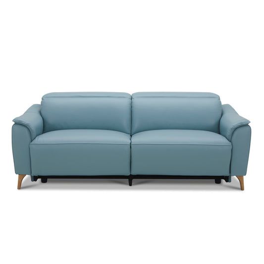 Inala 2.5 Seater Genuine Leather Sofa Lounge Electric Powered Recliner Blue - Cosy Abode