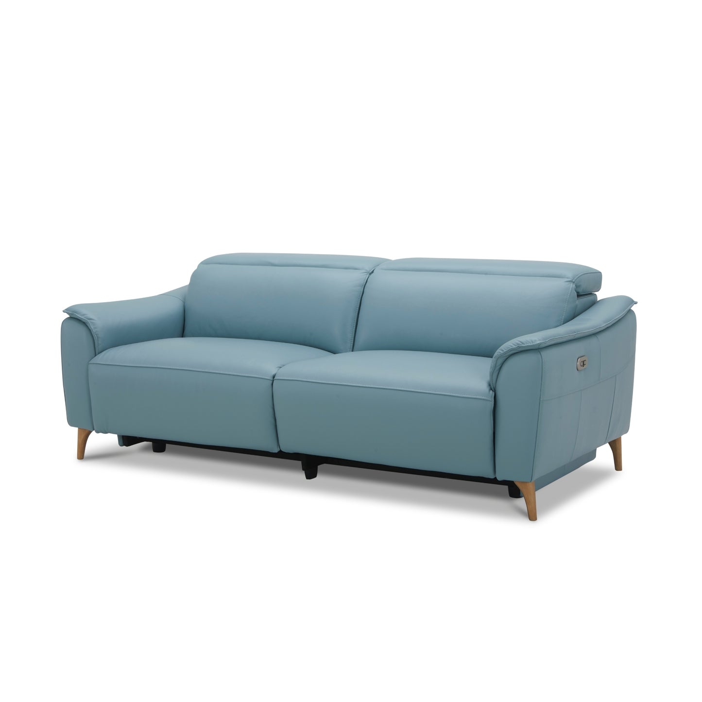 Inala 2.5 Seater Genuine Leather Sofa Lounge Electric Powered Recliner Blue - Cosy Abode