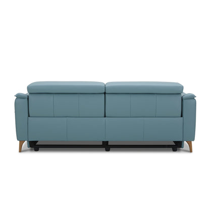 Inala 2.5 Seater Genuine Leather Sofa Lounge Electric Powered Recliner Blue - Cosy Abode