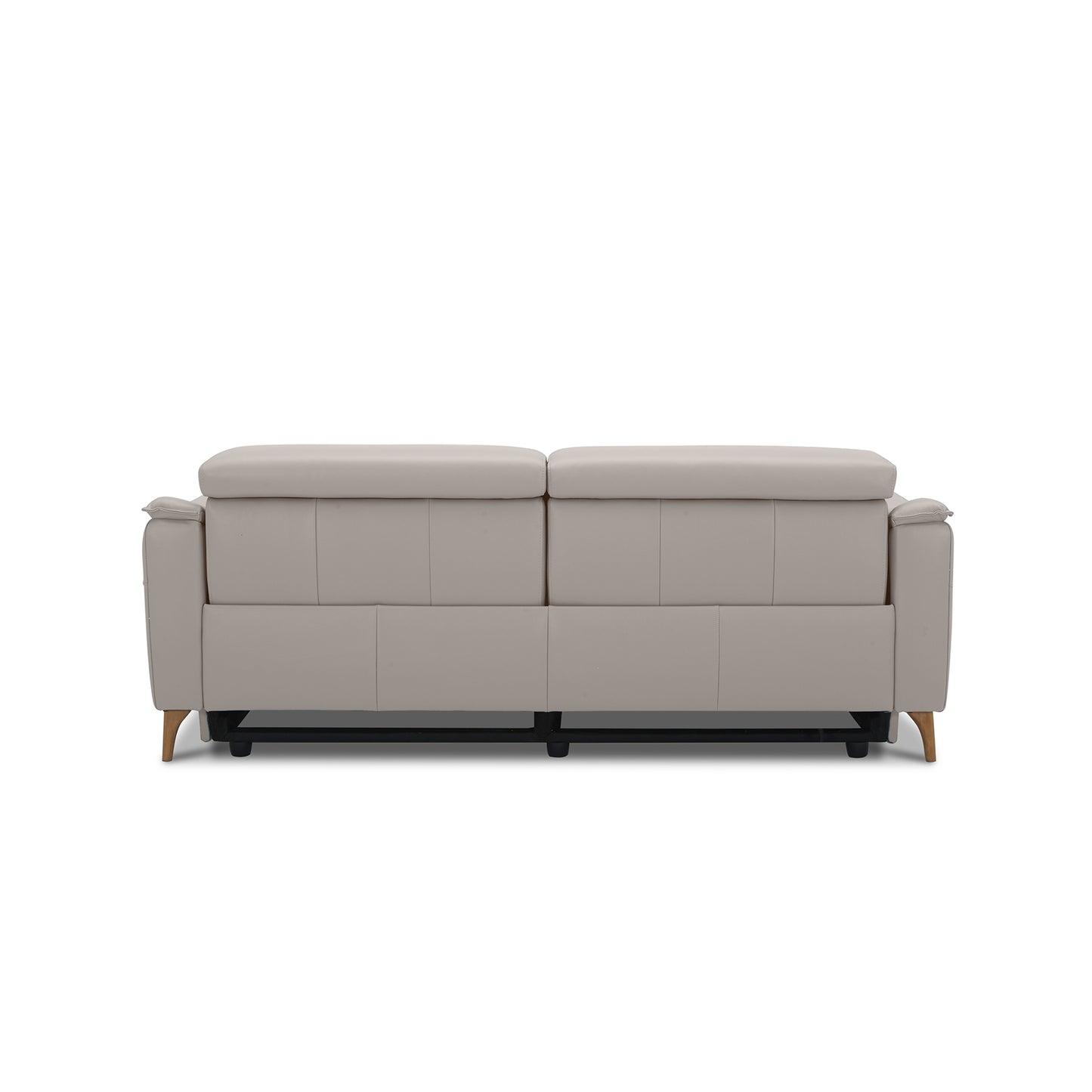 Inala 2.5 Seater Genuine Leather Sofa Lounge Electric Powered Recliner Light Grey - Cosy Abode