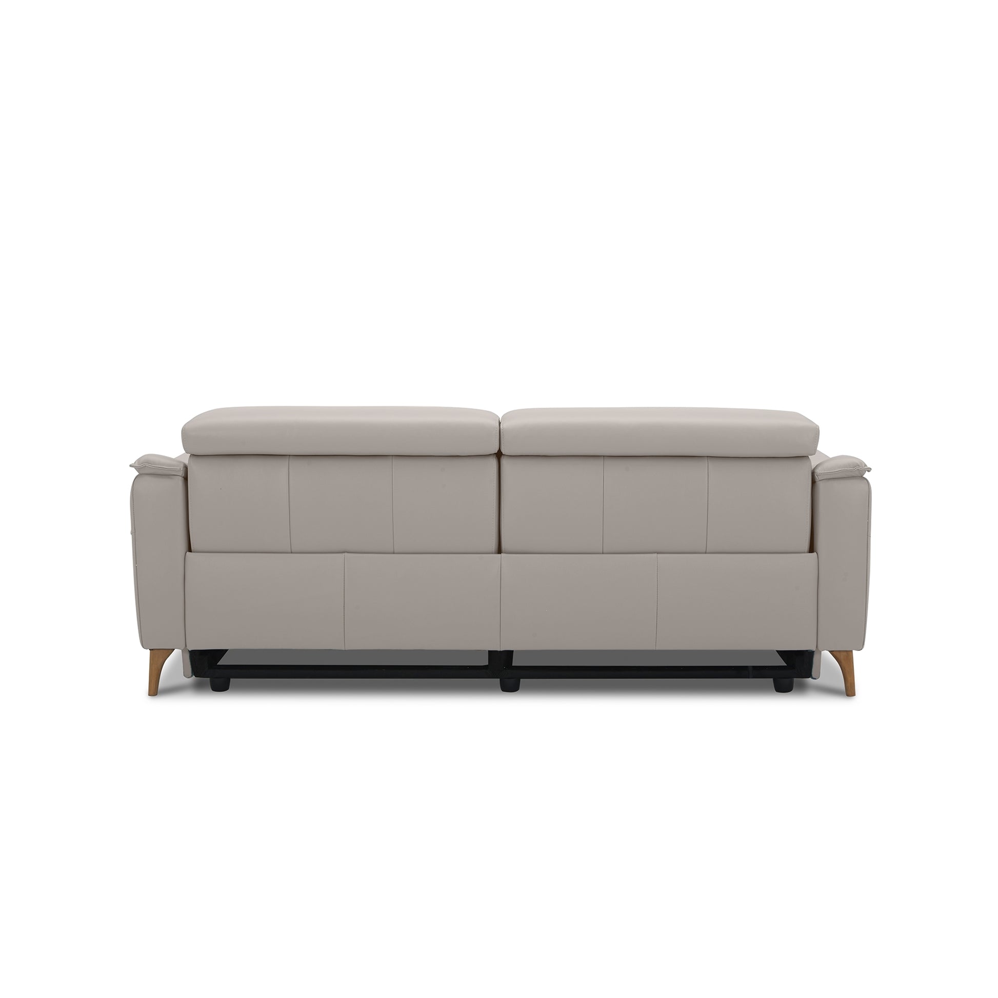 Inala 2.5 Seater Genuine Leather Sofa Lounge Electric Powered Recliner Light Grey - Cosy Abode