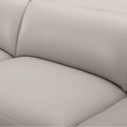 Inala 2 Seater Genuine Leather Sofa Lounge Electric Powered Recliner RHF Chaise Light Grey - Cosy Abode