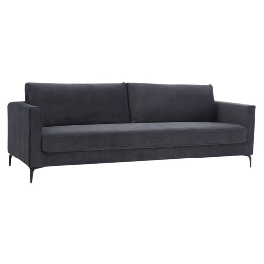 McKinley  4 Seater Sofa Fabric Uplholstered Lounge Couch Charcoal - Cosy Abode