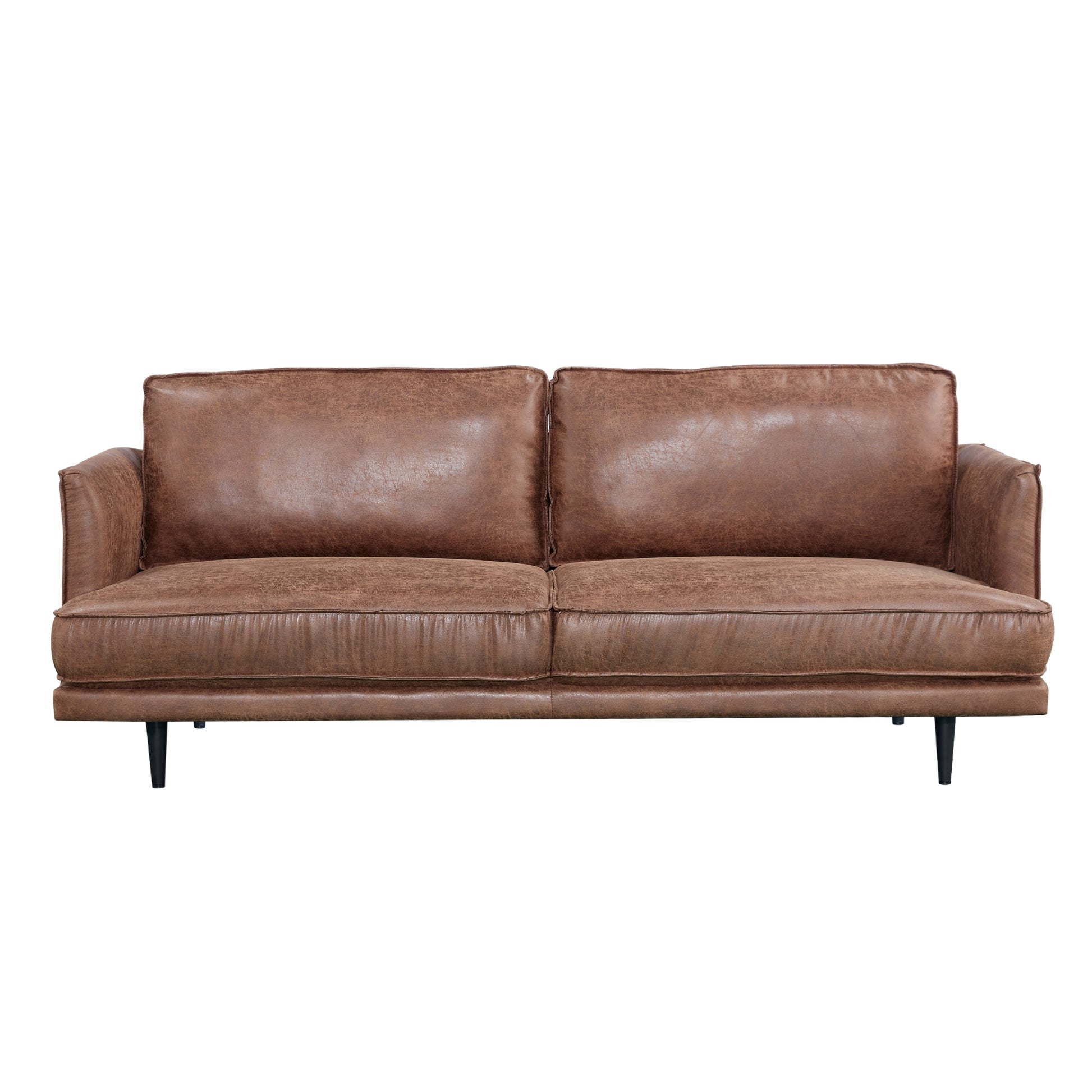 Rosie 3 Seater Sofa Fabric Uplholstered Lounge Couch Brown - Cosy Abode