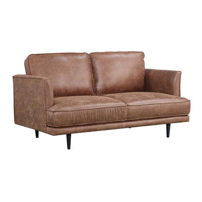 Rosie 2 Seater Sofa Fabric Uplholstered Lounge Couch Brown - Cosy Abode