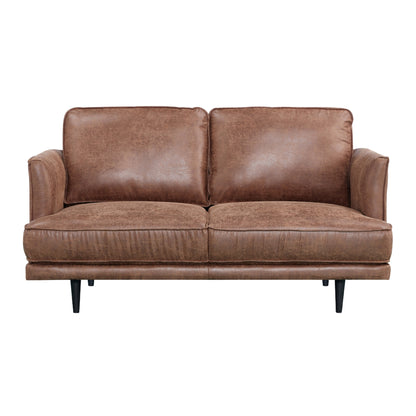 Rosie 2 Seater Sofa Fabric Uplholstered Lounge Couch Brown - Cosy Abode