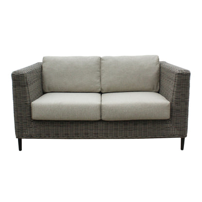 Lara 2 Seater Outdoor Sofa Rattan Wicker Lounge Light Grey - Cosy Abode