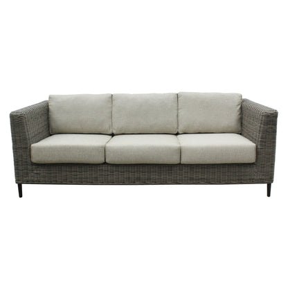 Lara 3 Seater Outdoor Sofa Rattan Wicker Lounge Light Grey - Cosy Abode